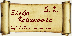 Sisko Kopunović vizit kartica